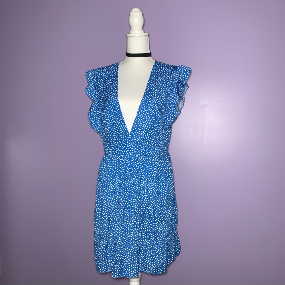 SOLD  Blue and White Polka Dot Dress - Picture 3 of 13